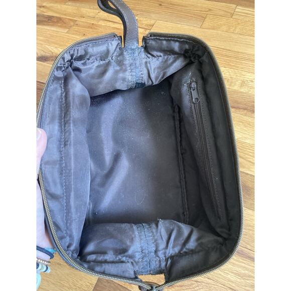 Fossil Vintage Men's Brown Leather Toiletry Travel Bag Dopp Kit Wide Mouth Zip - Picture 4 of 8